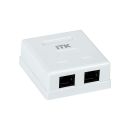 ITK Настенная информационная розетка RJ45 8P8C кат.5E UTP 2-порта белая