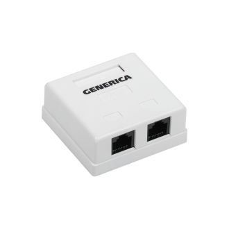 Розетка информационная настенная RJ45 кат.5E UTP 2 порта GENERICA