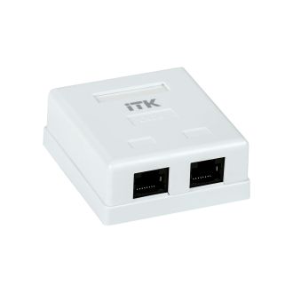 ITK Настенная информационная розетка RJ-45 кат.6 2-порта