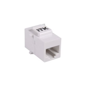 ITK Проходной адаптер кат.5E UTP RJ45-RJ45 (8P8C) тип Keystone Jack белый
