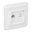 VEGA Розетка 2-местная RJ11/RJ45 белый GENERICA