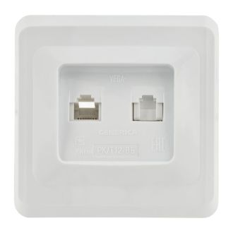 VEGA Розетка 2-местная RJ11/RJ45 белый GENERICA