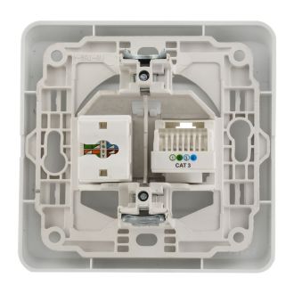 VEGA Розетка 2-местная RJ11/RJ45 белый GENERICA