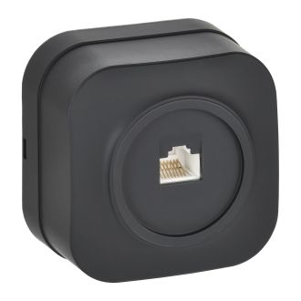 GLORY Розетка для открытой установки компьютерная RJ45 кат.5E черный матовый