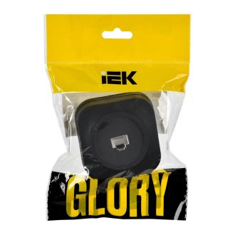 GLORY Розетка для открытой установки компьютерная RJ45 кат.5E черный матовый