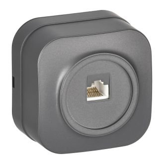 GLORY Розетка для открытой установки компьютерная RJ45 кат.5E сталь матовый