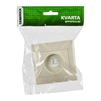 KVARTA Розетка 1-местная компьютерная RJ45 кат.5е крем GENERICA