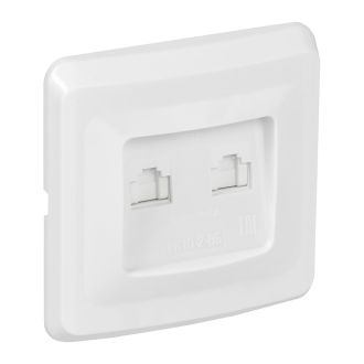 VEGA Розетка 2-местная компьютерная RJ45 кат.5е белый GENERICA