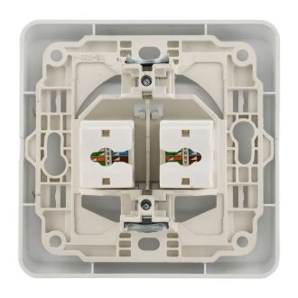 VEGA Розетка 2-местная компьютерная RJ45 кат.5е белый GENERICA