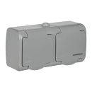 AQUATIC Розетка 2-местная с заземлением и крышкой для открытой установки 16А IP54 GENERICA AQUATIC Розетка 2-местная с заземлением и крышкой для открытой установки 16А IP54 GENERICA
