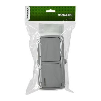 AQUATIC Розетка 2-местная с заземлением и крышкой для открытой установки 16А IP54 GENERICA