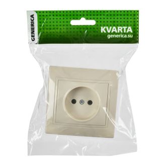KVARTA Розетка 1-местная без заземления без защитных шторок 10А кремовый GENERICA