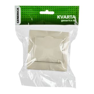 KVARTA Розетка 1-местная с заземлением крыш. 16А кремовый GENERICA