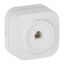 GLORY Розетка для открытой установки телефонная RJ11 белый матовый GLORY Розетка для открытой установки телефонная RJ11 белый матовый