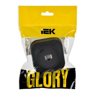 GLORY Розетка для открытой установки телефонная RJ11 черный матовый