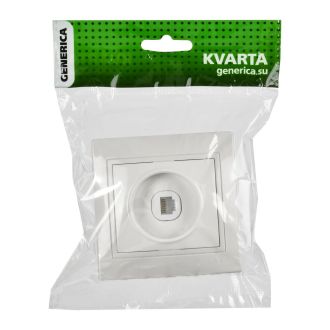 KVARTA Розетка 1-местная телефонная RJ11 белый GENERICA