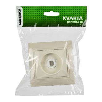 KVARTA Розетка 1-местная телефонная RJ11 кремовый GENERICA