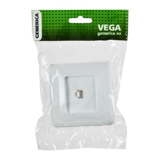 VEGA Розетка 1-местная телефонная RJ11 белый GENERICA