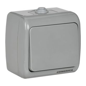 AQUATIC Выключатель 1-клавишный для открытой установки 10А IP54 GENERICA