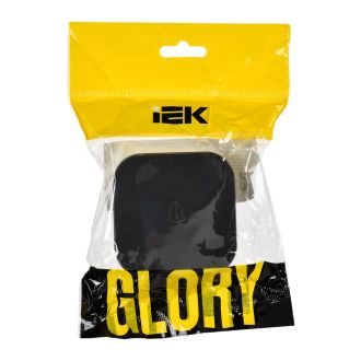 GLORY Выключатель 1-клавишный для открытой установки самовозвратный 10А черный матовый