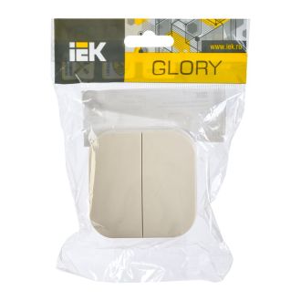 GLORY Выключатель 2-клавишный для открытой установки 10А кремовый