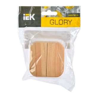 GLORY Выключатель 2-клавишный для открытой установки 10А сосна