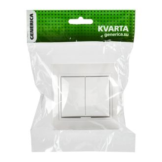 KVARTA Выключатель 2-клавишный 10А белый GENERICA
