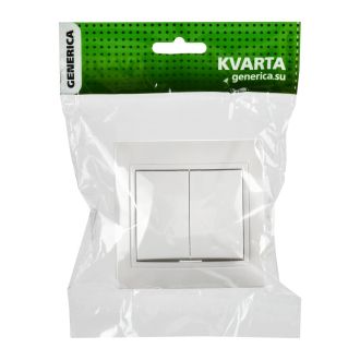 KVARTA Выключатель 2-клавишный 10А кер. белый GENERICA