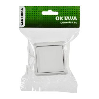 OKTAVA Выключатель 1-клавишный для открытой установки 10А белый GENERICA