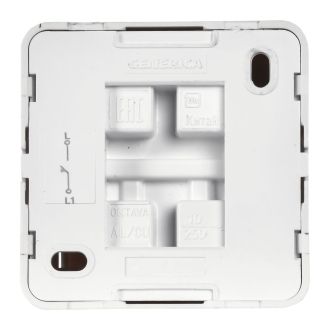 OKTAVA Выключатель 1-клавишный кнопочный для открытой установки 10А белый GENERICA