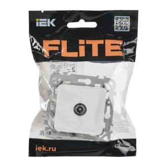 FLITE Розетка TV экранированная проходная тип M белый