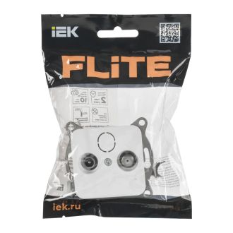 FLITE Розетка 2-местная TV+SAT экранированная оконечная белый