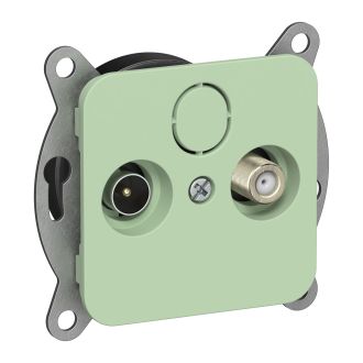 FLITE Розетка 2-местная TV+SAT экранированная оконечная фисташковый