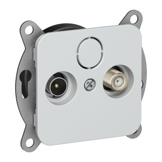 FLITE Розетка 2-местная TV+SAT экранированная проходная жемчуг