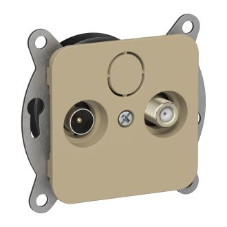 FLITE Розетка 2-местная TV+SAT экранированная проходная хаки