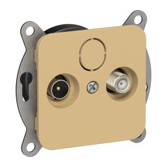 FLITE Розетка 2-местная TV+SAT экранированная проходная шамуа