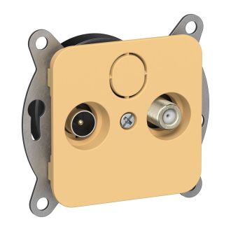 FLITE Розетка 2-местная TV+SAT экранированная проходная золотарник