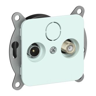 FLITE Розетка 2-местная TV+SAT экранированная проходная холодный лед