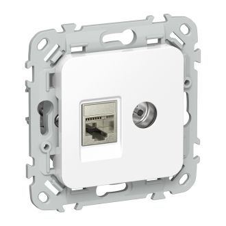 FLITE Розетка 2-местная RJ45/TV категория 6 STP белый