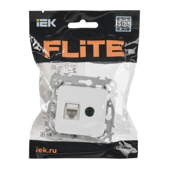 FLITE Розетка 2-местная RJ45/TV категория 5Е UTP белый