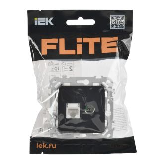 FLITE Розетка 2-местная RJ45/TV категория 5Е UTP черный
