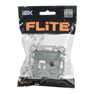 FLITE Розетка 2-местная RJ45/TV категория 5Е UTP серый