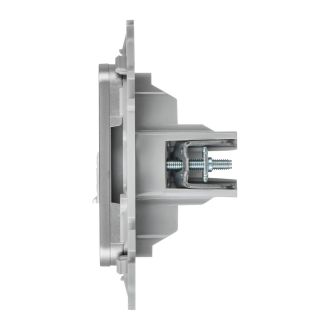 FLITE Розетка 2-местная RJ45/TV категория 5Е UTP алюминий