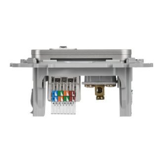 FLITE Розетка 2-местная RJ45/TV категория 5Е UTP алюминий