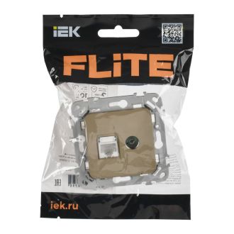 FLITE Розетка 2-местная RJ45/TV категория 5Е UTP хаки
