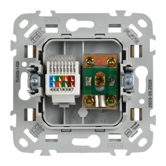 FLITE Розетка 2-местная RJ45/TV категория 5Е UTP хаки