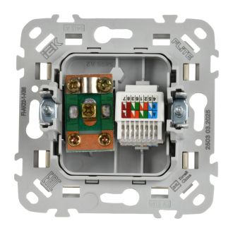 FLITE Розетка 2-местная RJ45/TV категория 5Е UTP сливочный
