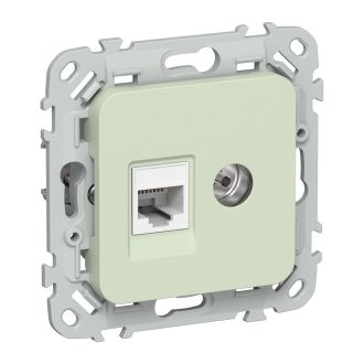 FLITE Розетка 2-местная RJ45/TV категория 5Е UTP панг