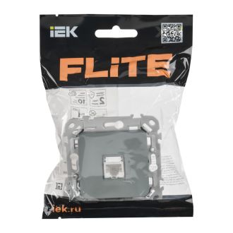 FLITE Розетка компьютерная RJ45 категория 5Е UTP серый