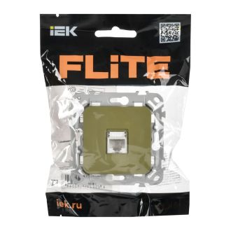 FLITE Розетка компьютерная RJ45 категория 5Е UTP оливковый